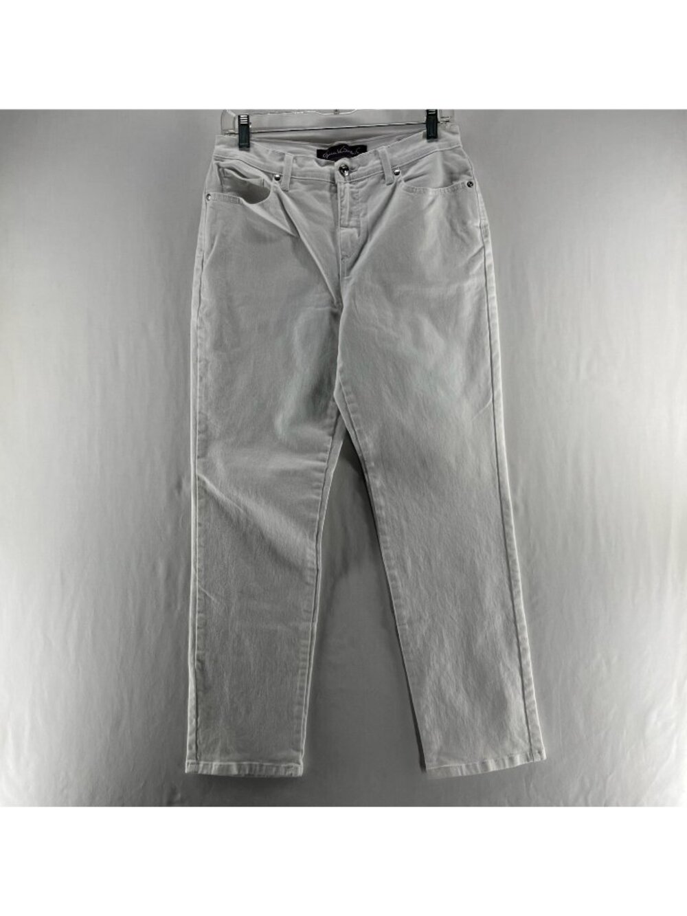 Gloria Vanderbilt Amanda Jeans Women 8 High Rise Tapered Leg Stretch Denim White